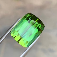 17 Karat Lebendiges Neon Grün Kissenschliff Turmalin Edelstein für feinen Schmuck 16mm