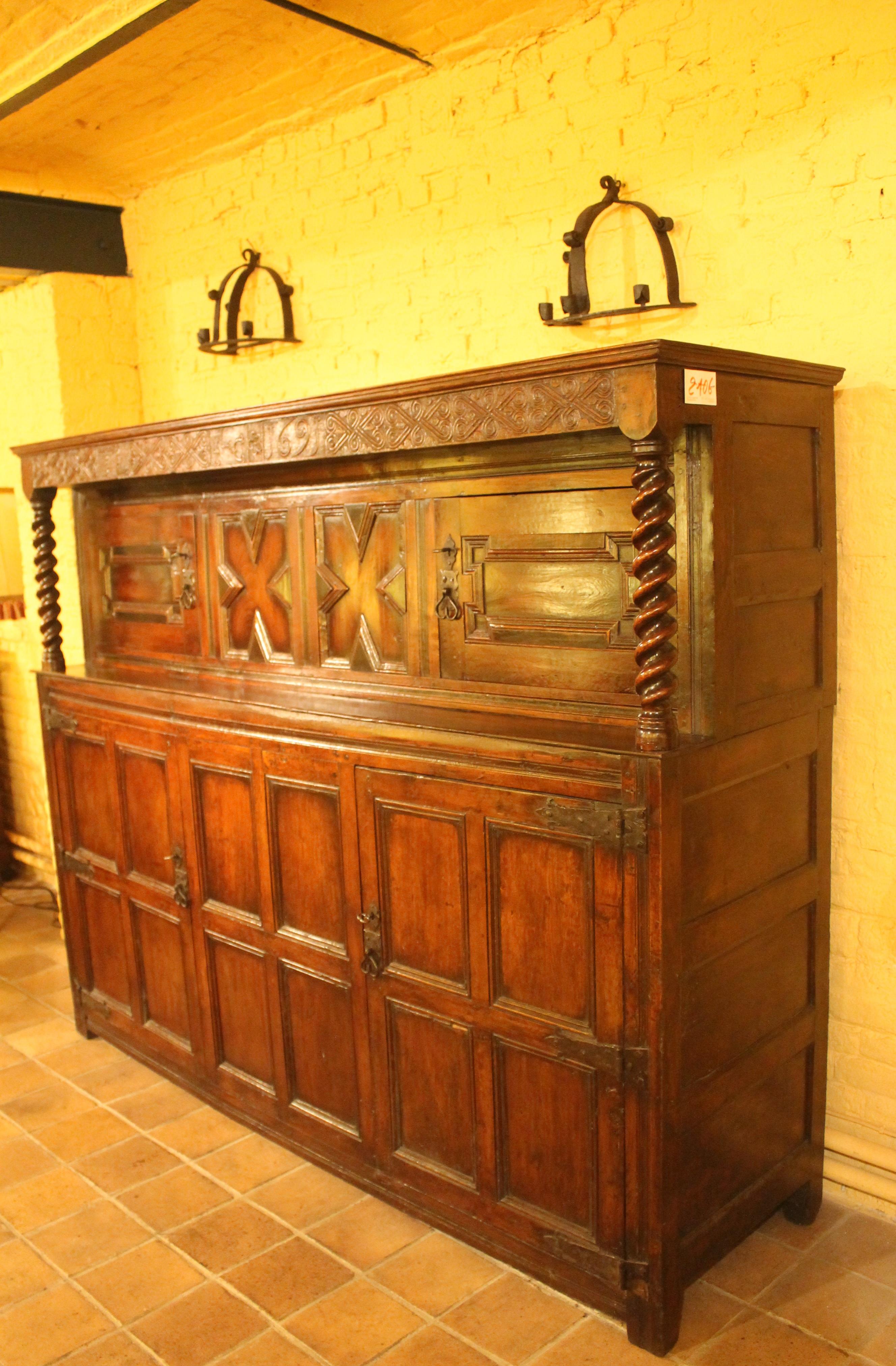 18th Century and Earlier 17th Century English Cupboard Period James II For Sale
