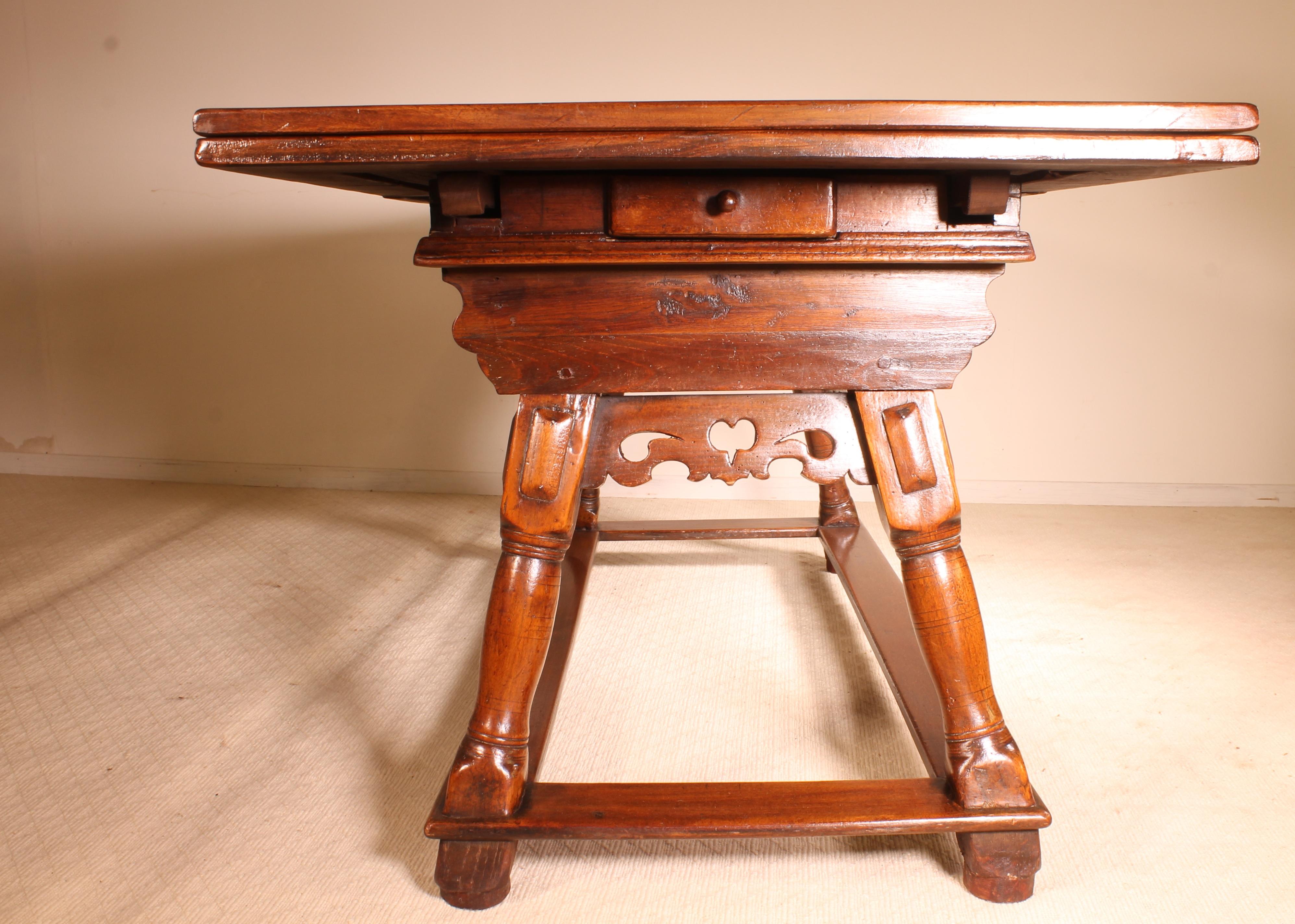 Swiss 17th Century Extension Table from Switzerland For Sale