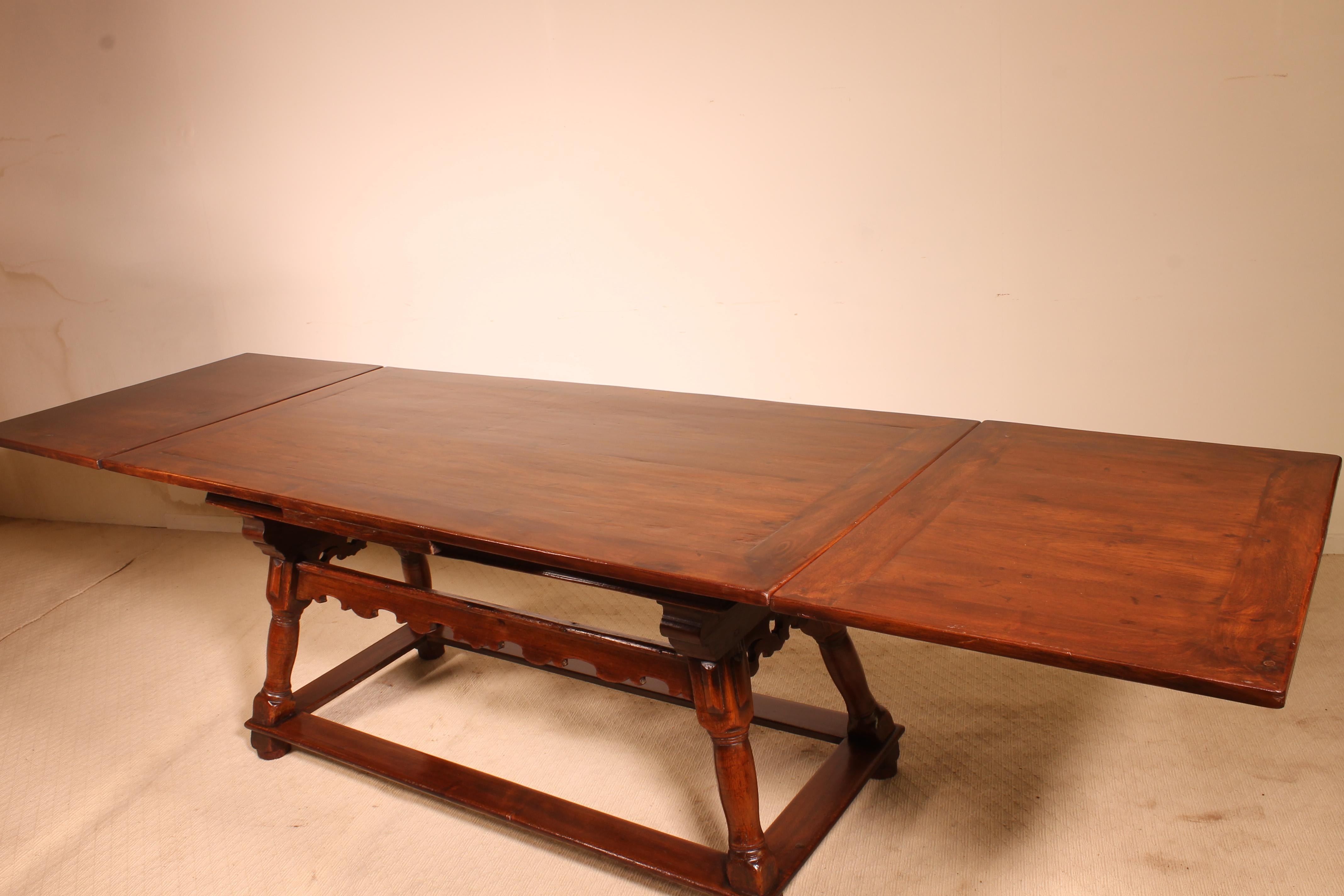 Wood 17th Century Extension Table from Switzerland For Sale