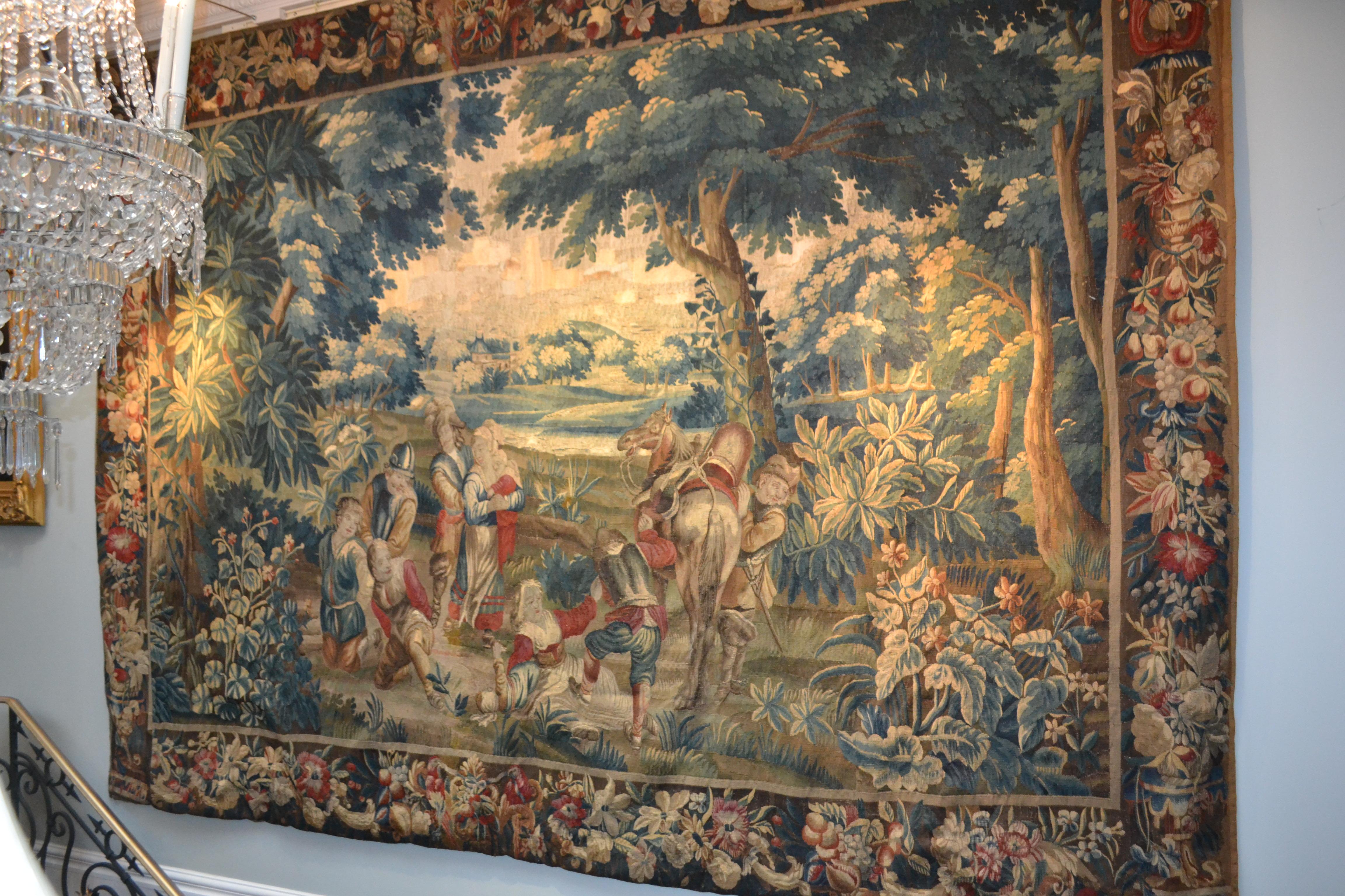 18th Century and Earlier 17th Century Flemish Tapestry from the Estate of Baron Munchausen