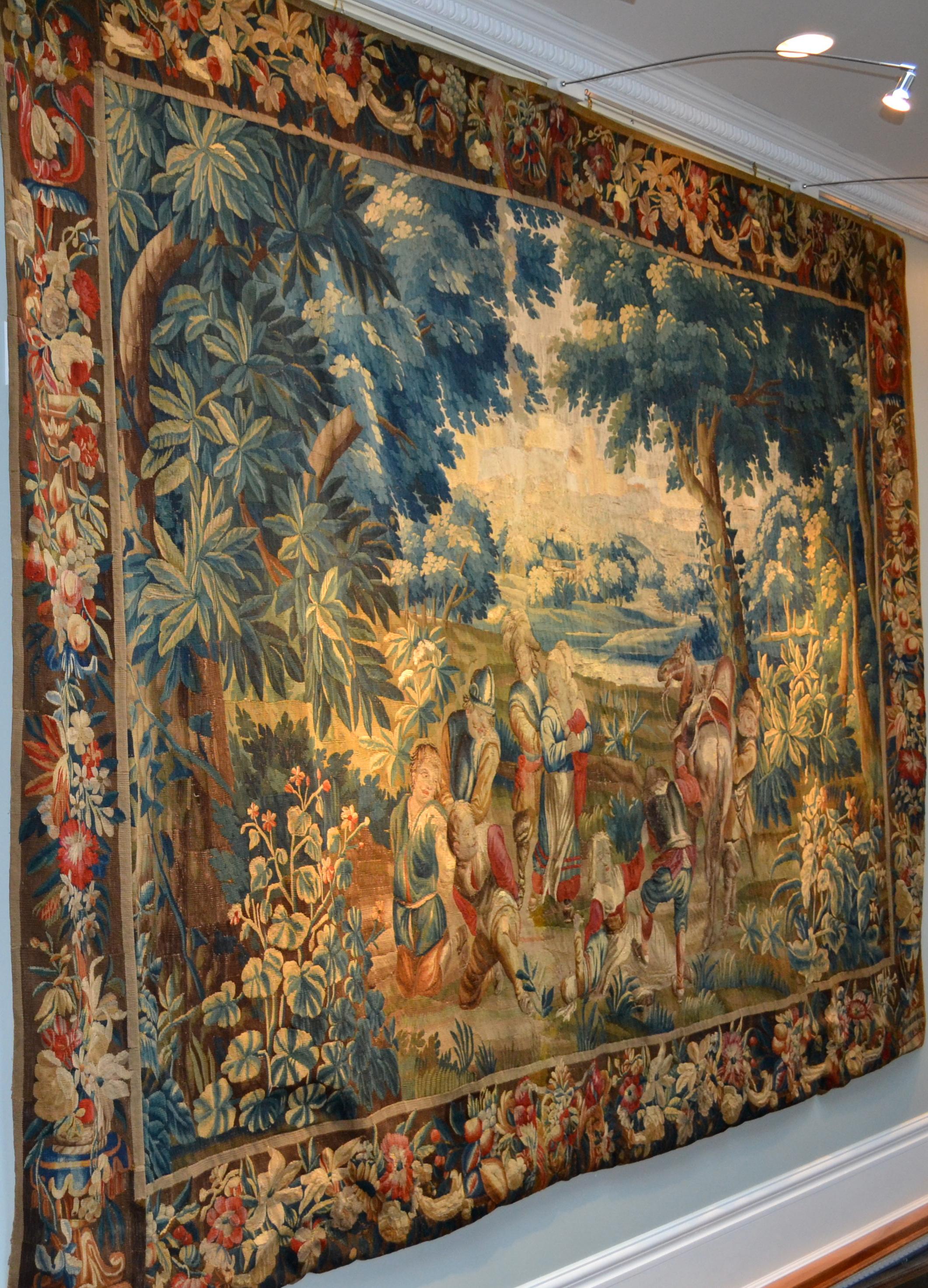 An exceptionally well preserved museum worthy 17th century Flemish Tapestry titled 