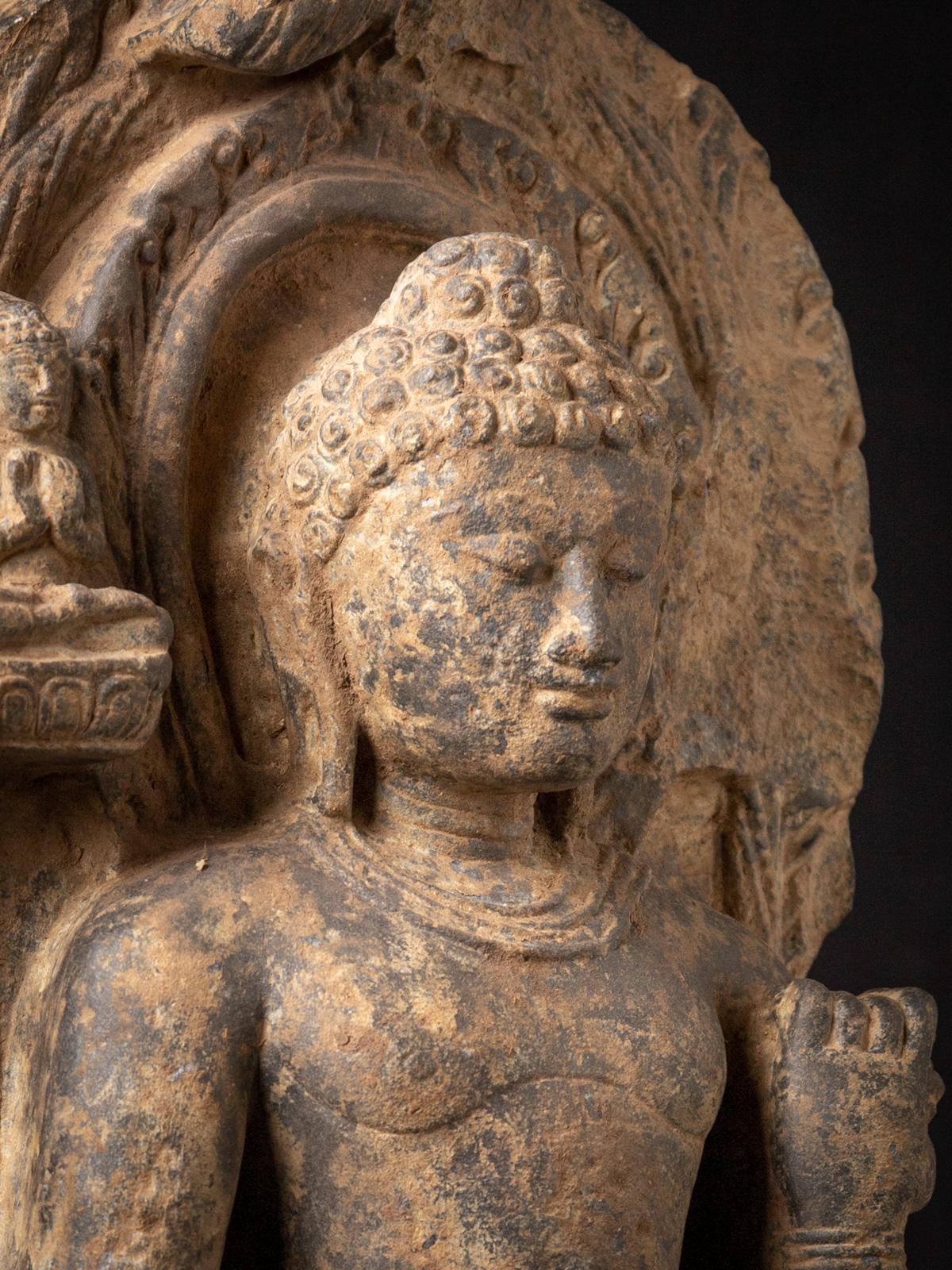 17 Century Pala Revival Style Stone Figure of Buddha Māravijaya in Varada Mudra For Sale 6