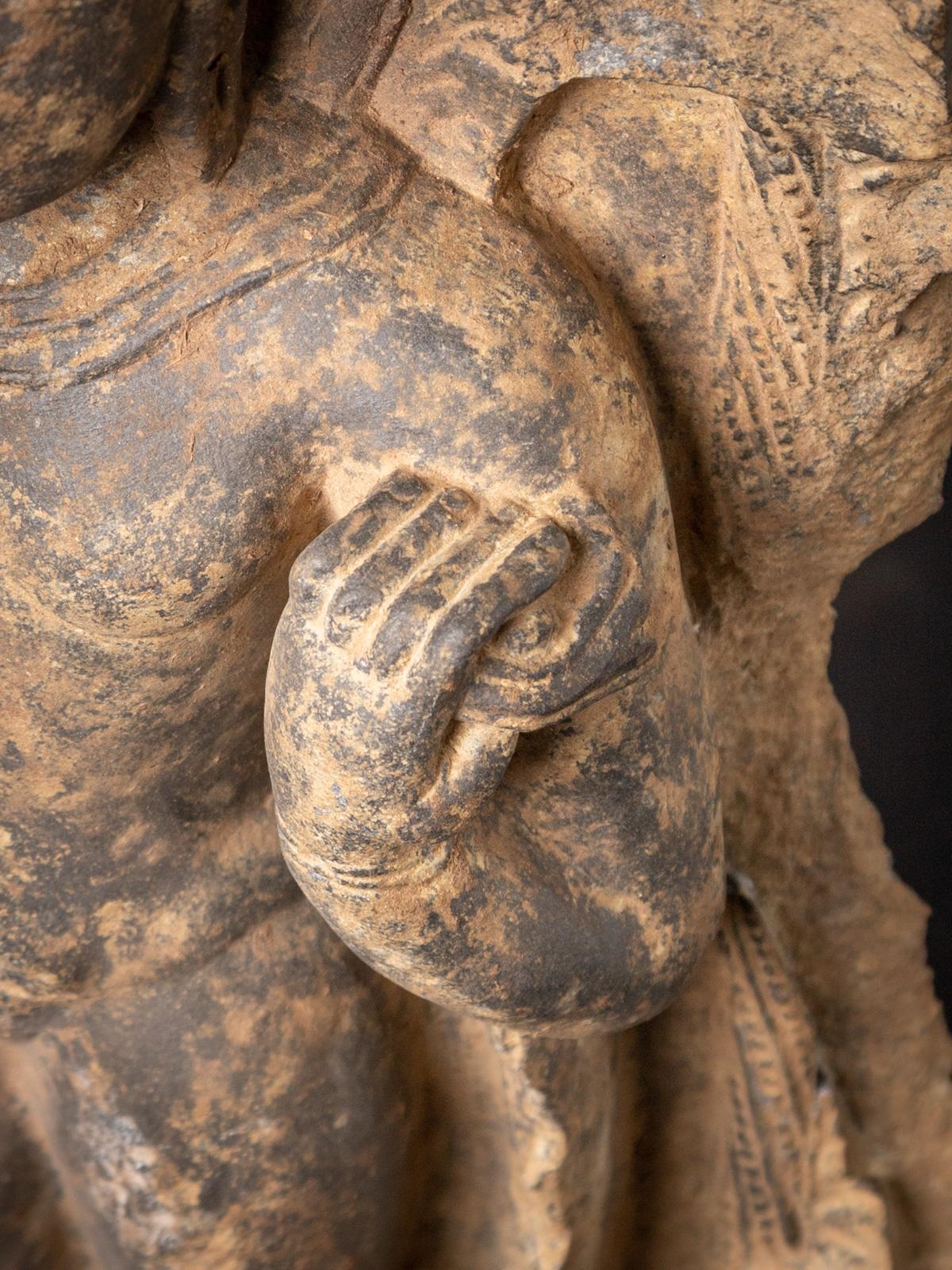 18th Century and Earlier 17 Century Pala Revival Style Stone Figure of Buddha Māravijaya in Varada Mudra For Sale