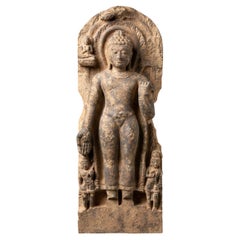 Antique 17 Century Pala Revival Style Stone Figure of Buddha Māravijaya in Varada Mudra