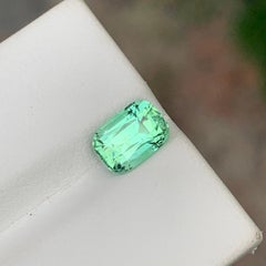1.7 Cts Cushion Cut Mint Green Color Tourmaline Gemstone for Jewelry 8mm