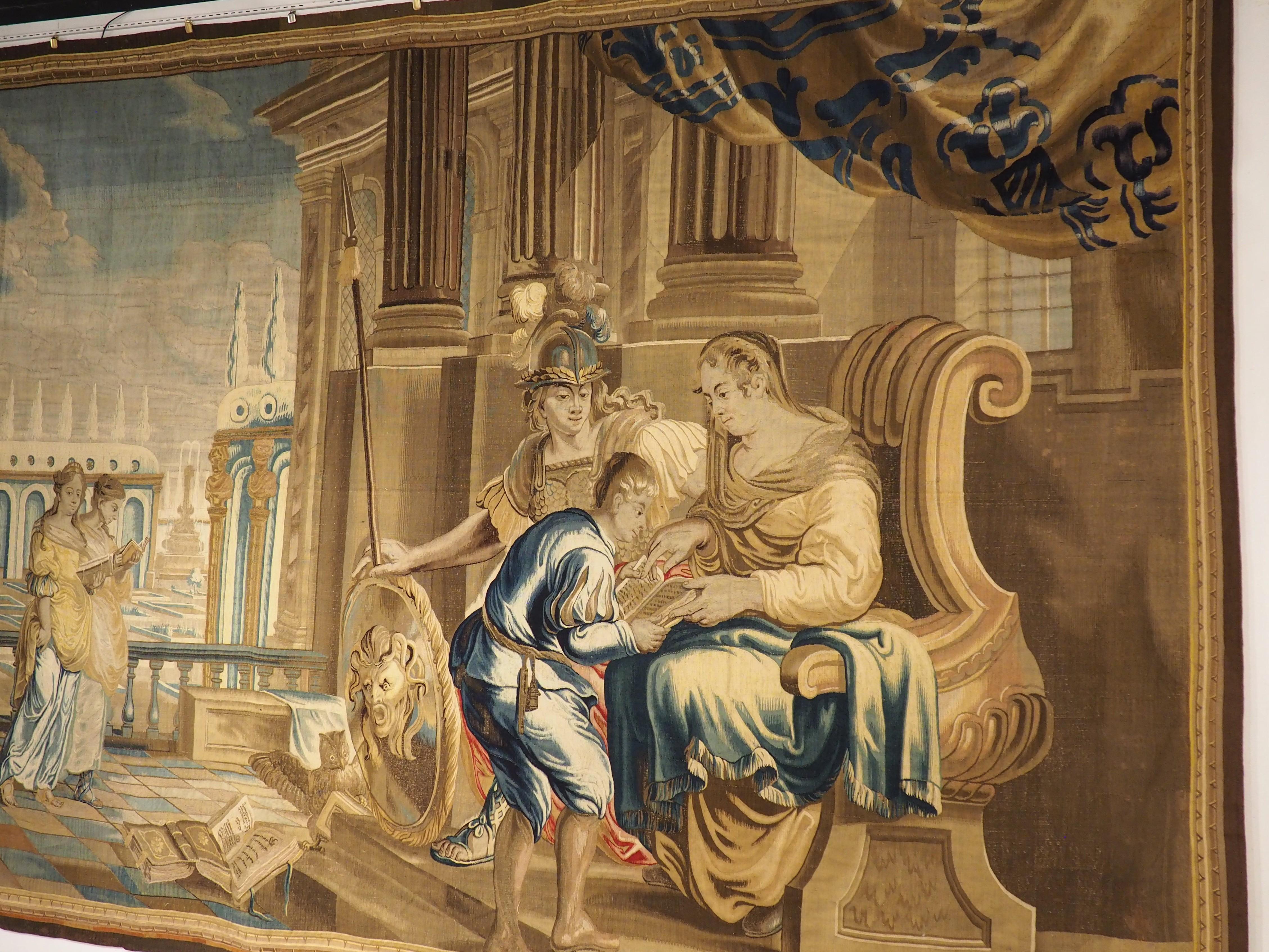 17 Foot Long Signed Flemish Tapestry from the Series of 7 Liberal Arts, C. 1670 For Sale 10