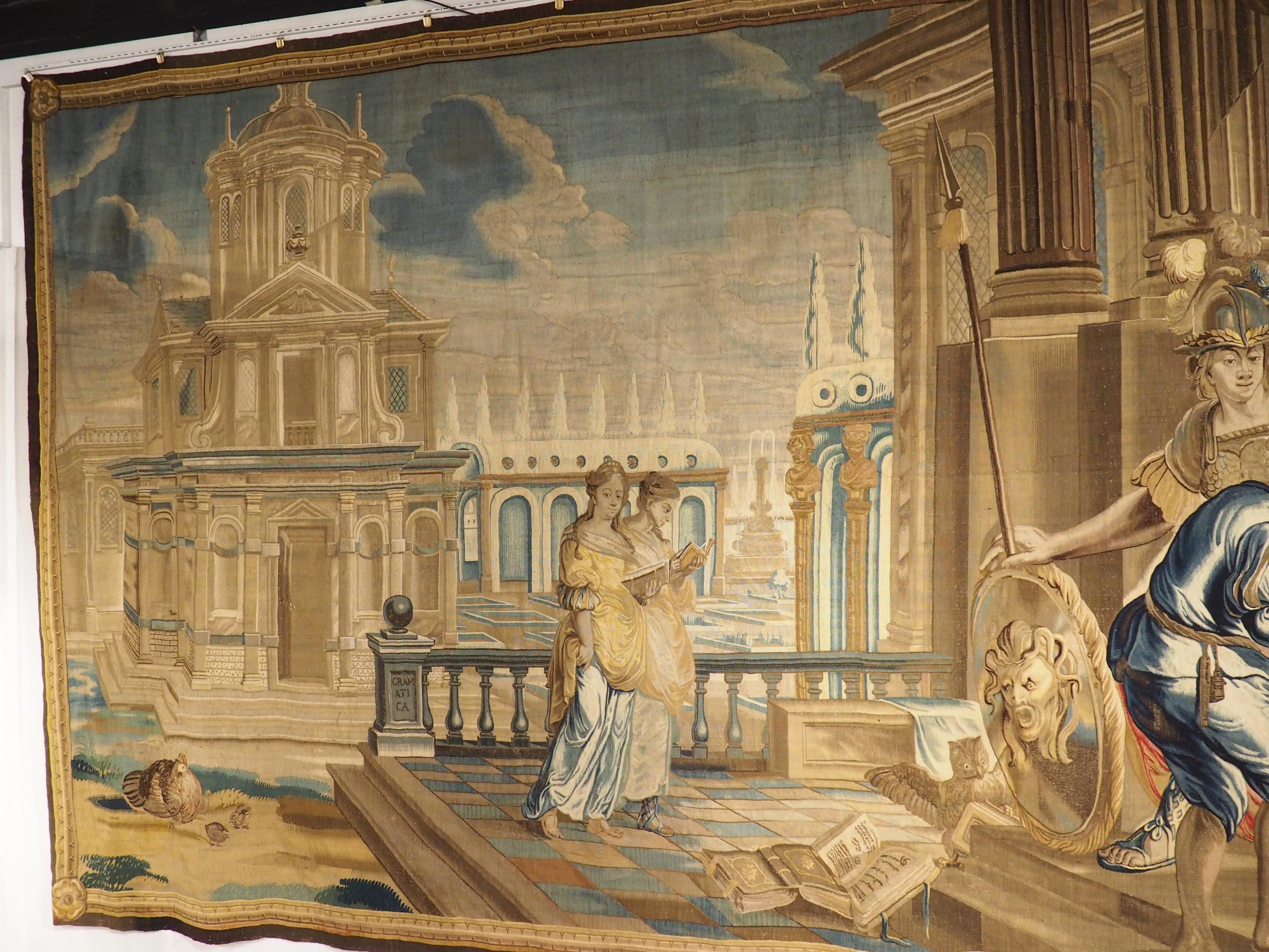 17 Foot Long Signed Flemish Tapestry from the Series of 7 Liberal Arts, C. 1670 For Sale 11