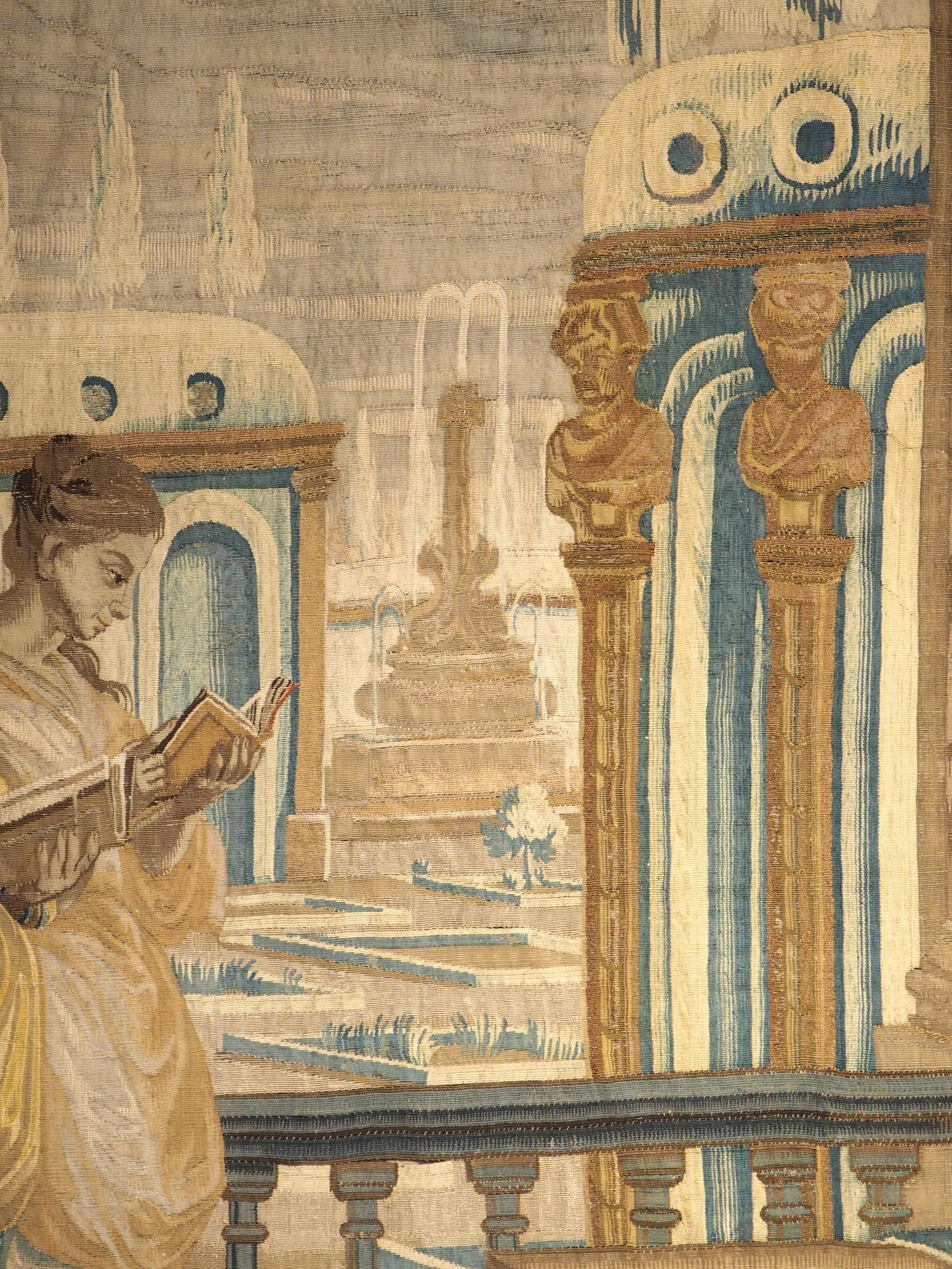 Textile 17 Foot Long Signed Flemish Tapestry from the Series of 7 Liberal Arts, C. 1670 For Sale