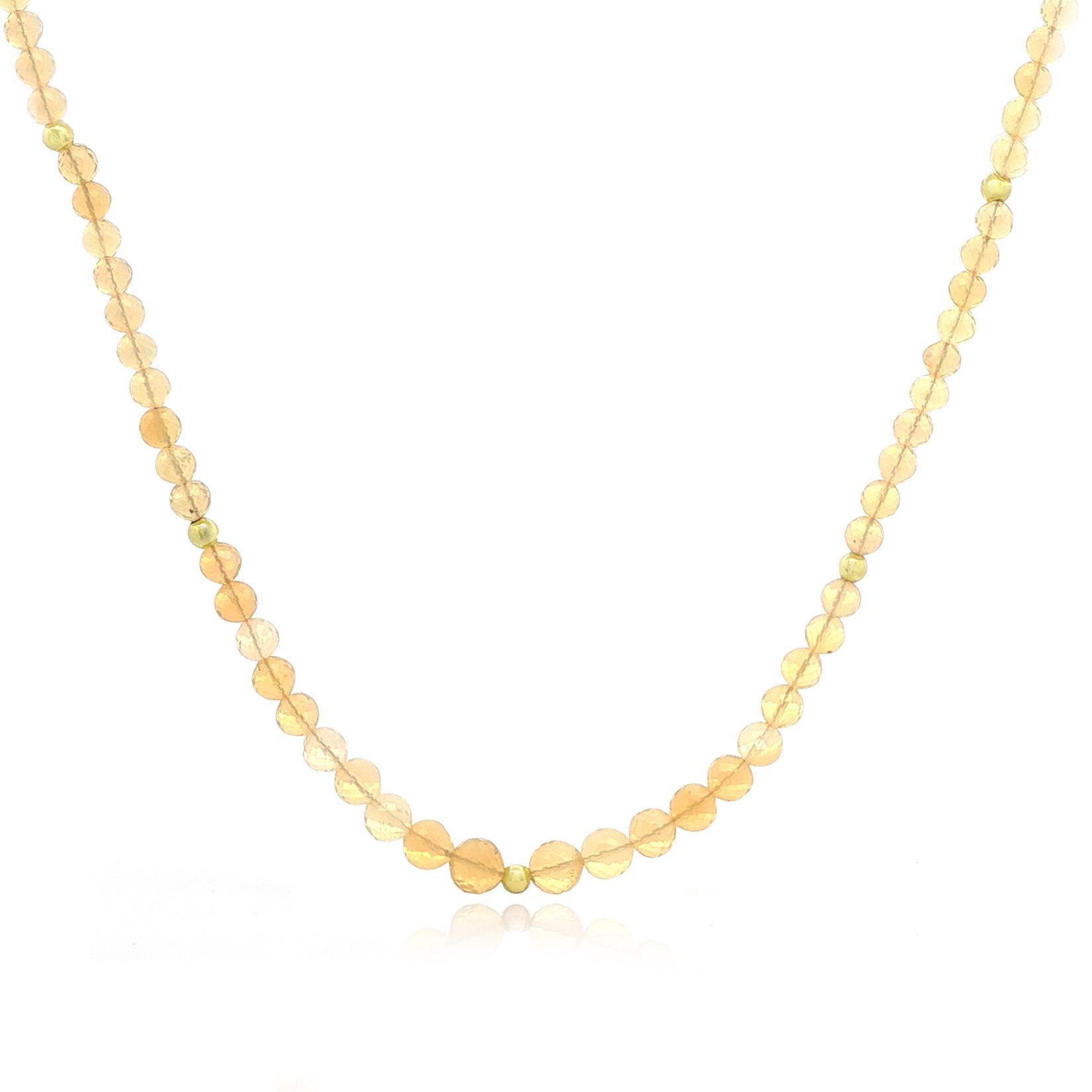 Collana di perline di opale etiope sfaccettato da 17 pollici con accenti in oro 14K In condizioni Nuovo in vendita a GREAT NECK, NY