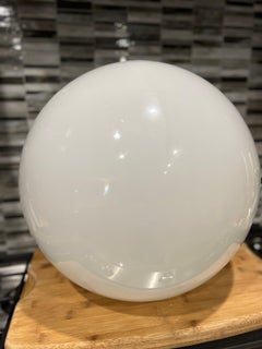 17" Mid Century Modern White Glass Globes, Likely Paul Mayen for Habitat 2 Avail