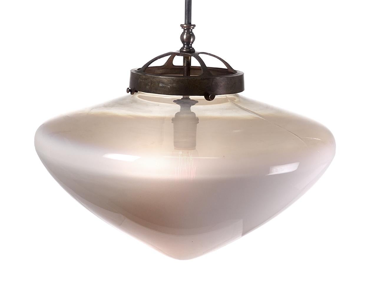 1920s Milk Glass Acorn Pendant Schoolhouse Chandelier 1920s Milk Glass Acorn Pendant Schoolhouse Chandelier