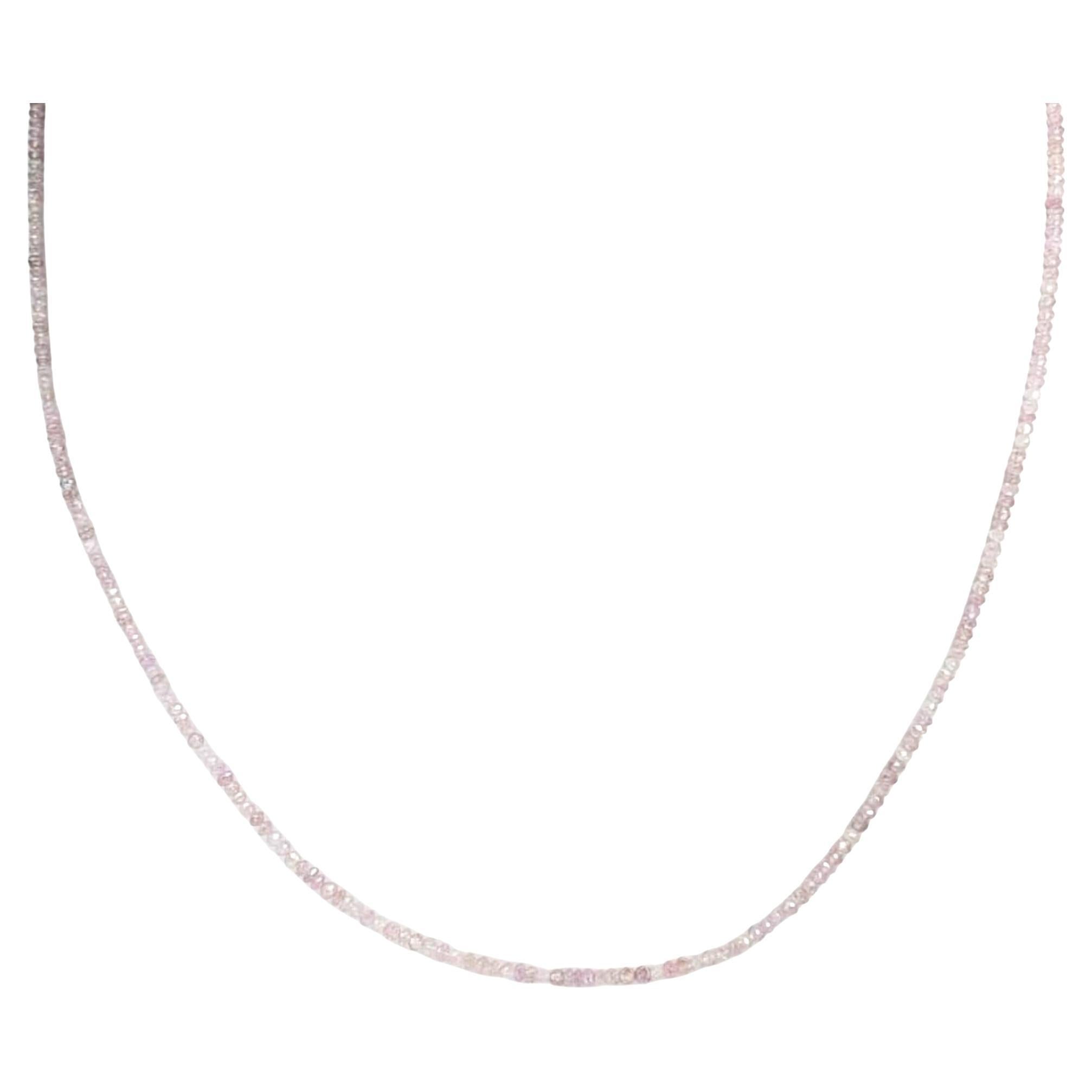 17" Natural Pink Diamond(12.00 Carat) Necklace in 14 Karat White Gold For Sale