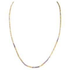 Collana da 17" con diamanti naturali gialli e viola (19,00ct) in oro giallo 14K