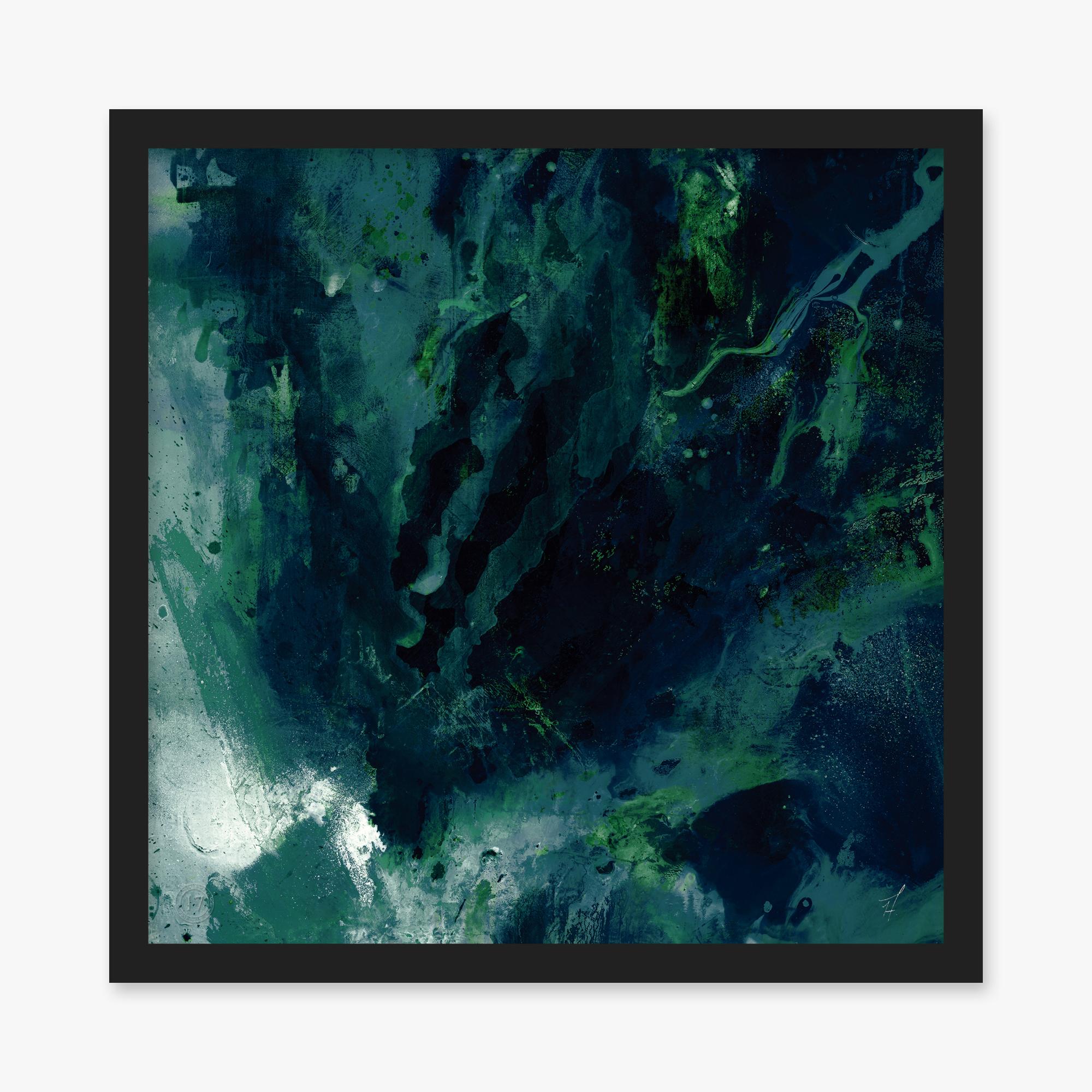 Modern 17 Patterns, Beyond Nebulous Blue Green 2017, Limited Edition Art Print For Sale