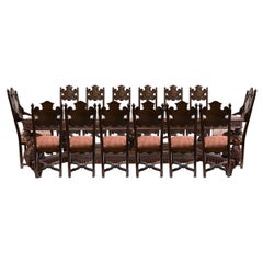 17 Piece French Walnut Dining Set