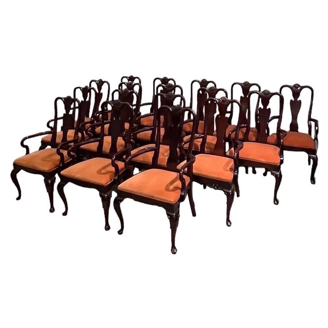 17 bras de chevalet en acajou de style Queen Anne en vente