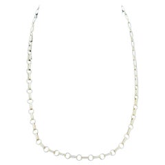 17" Rounded Figaro Link Necklace 14K Yellow Gold