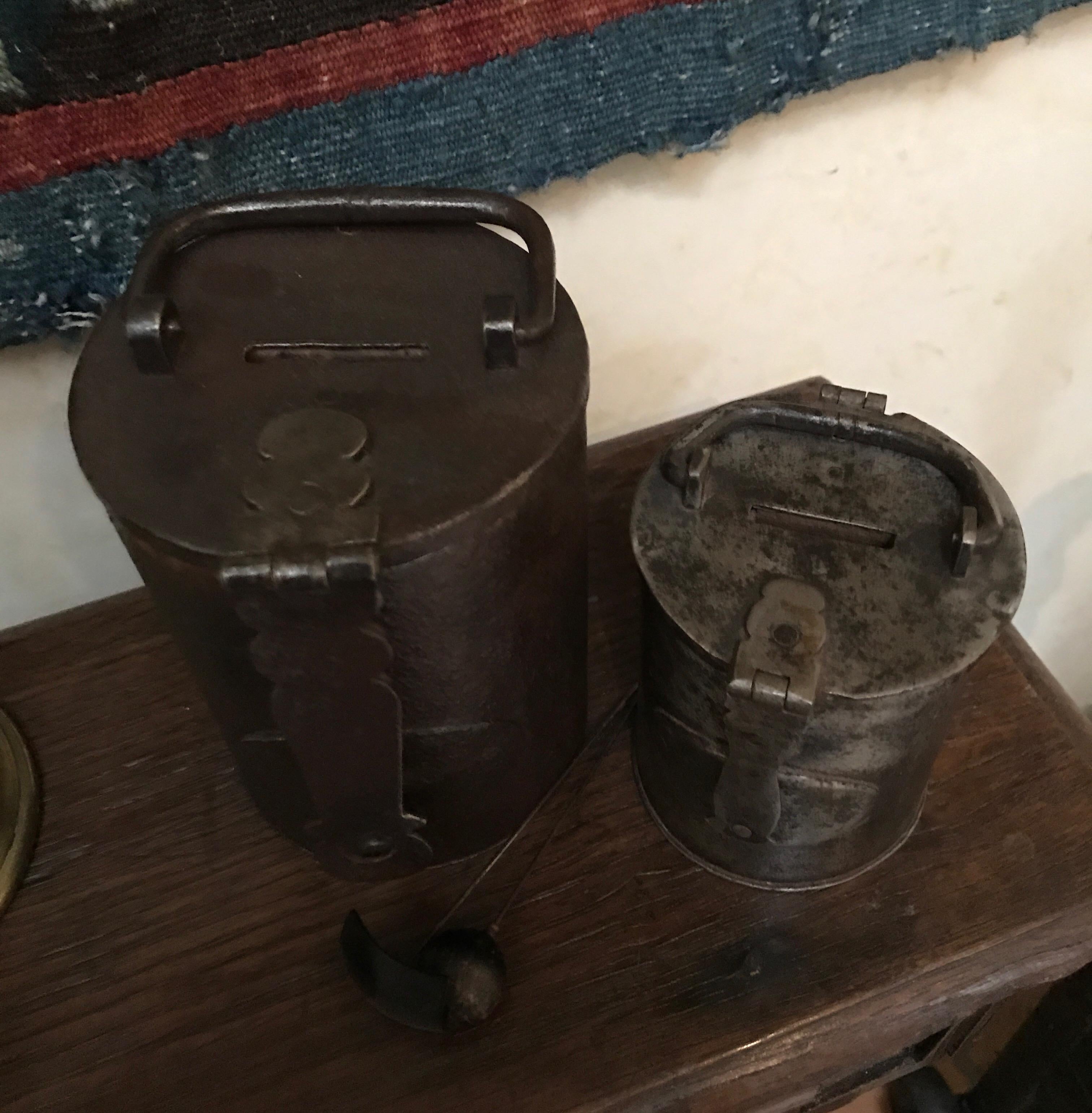 French 17th Century Collect Pot in Iron Beggar Pot Money Box For Sale