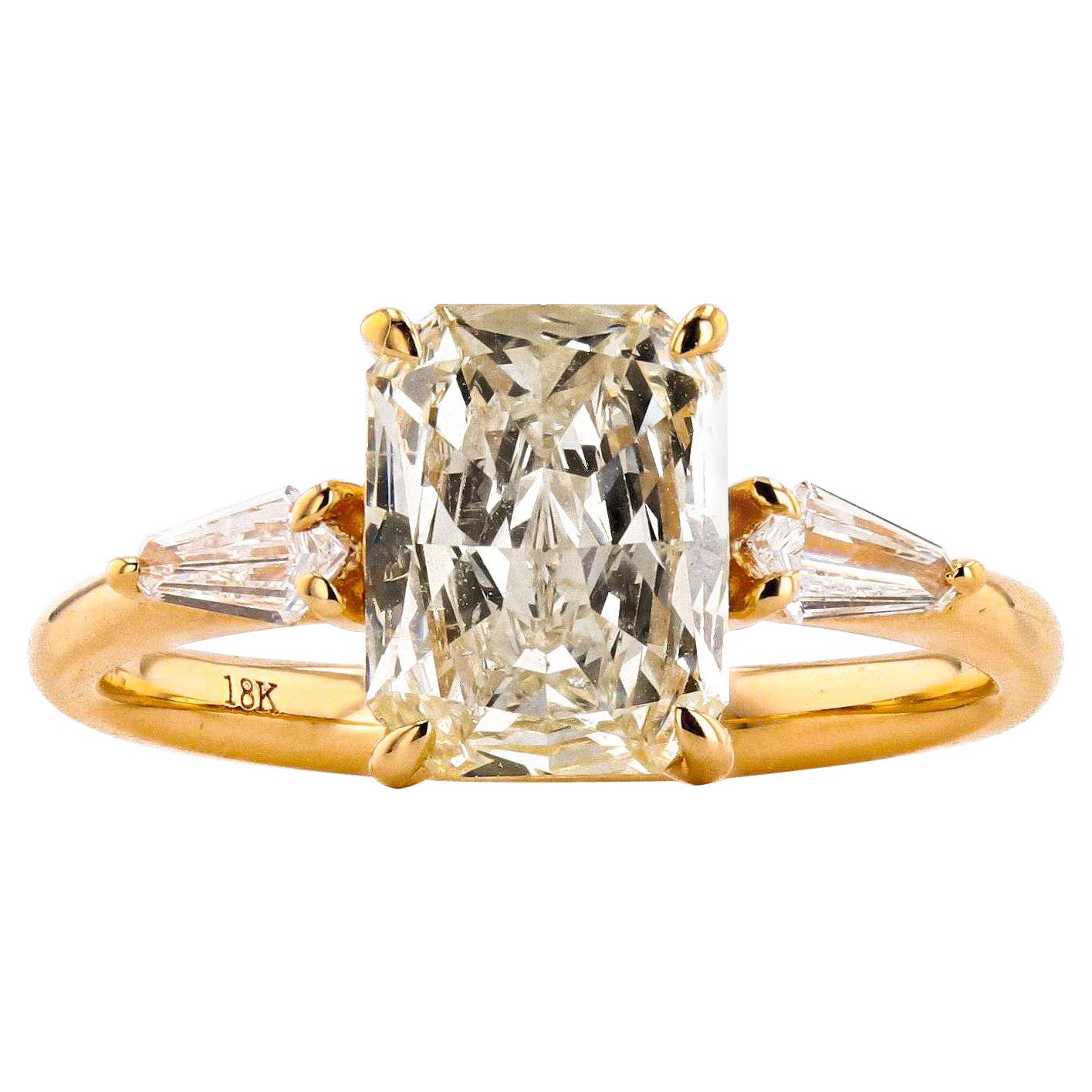 1,70 Karat Champagner-Diamantring im Angebot