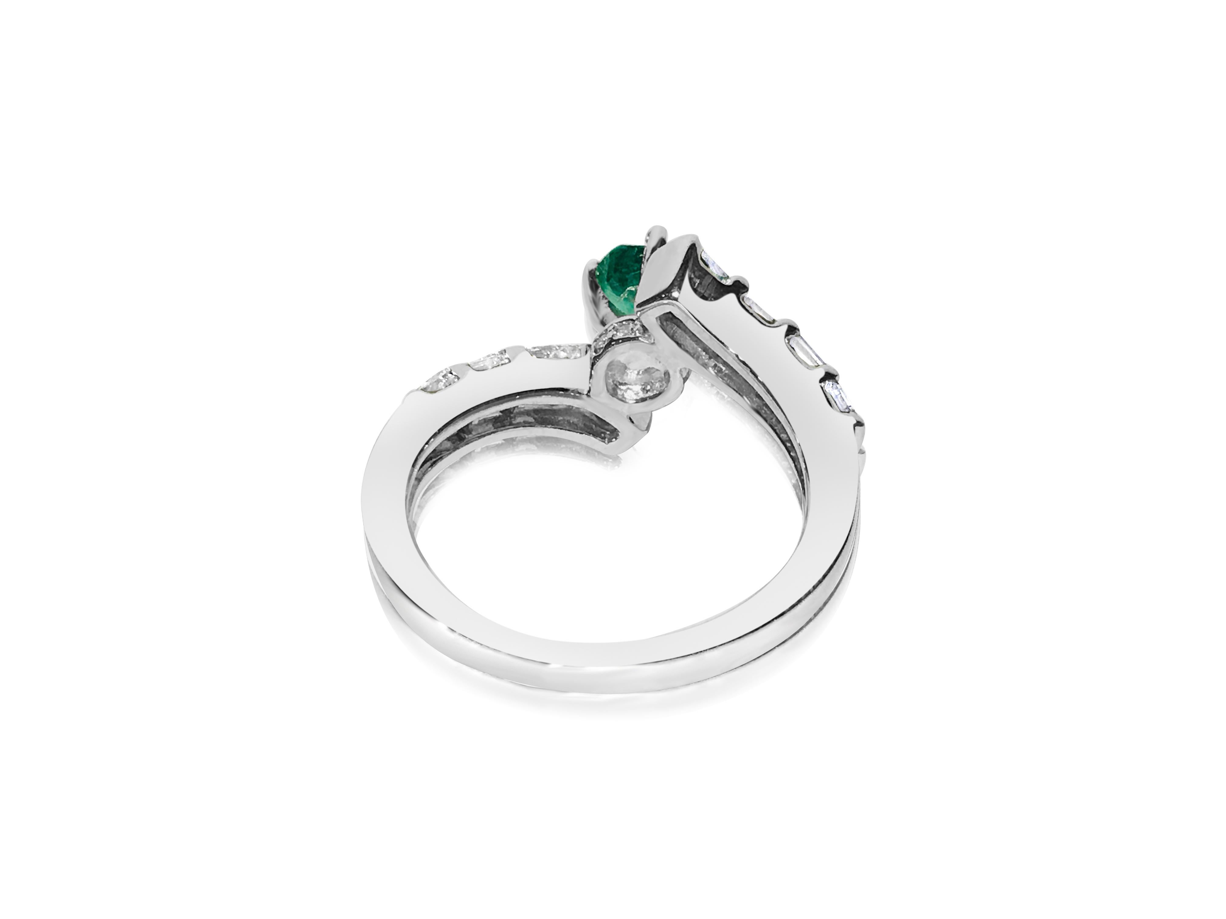 Emerald Cut 1.70 Carat Colombian Emerald Diamond Cocktail Engagement Ring For Sale