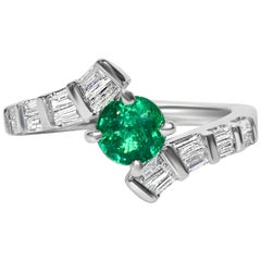 1.70 Carat Colombian Emerald Diamond Cocktail Engagement Ring