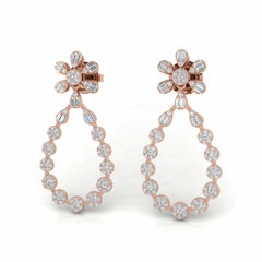1,70 Karat Diamant 14 Karat Gold Tropfenohrringe