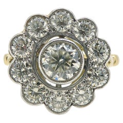 1.70 Carat Diamond Daisy Cluster Ring
