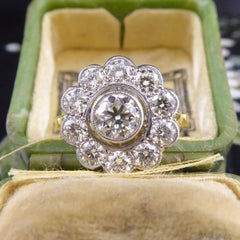 1.70 Carat Diamond Daisy Cluster Ring in 18ct White Gold