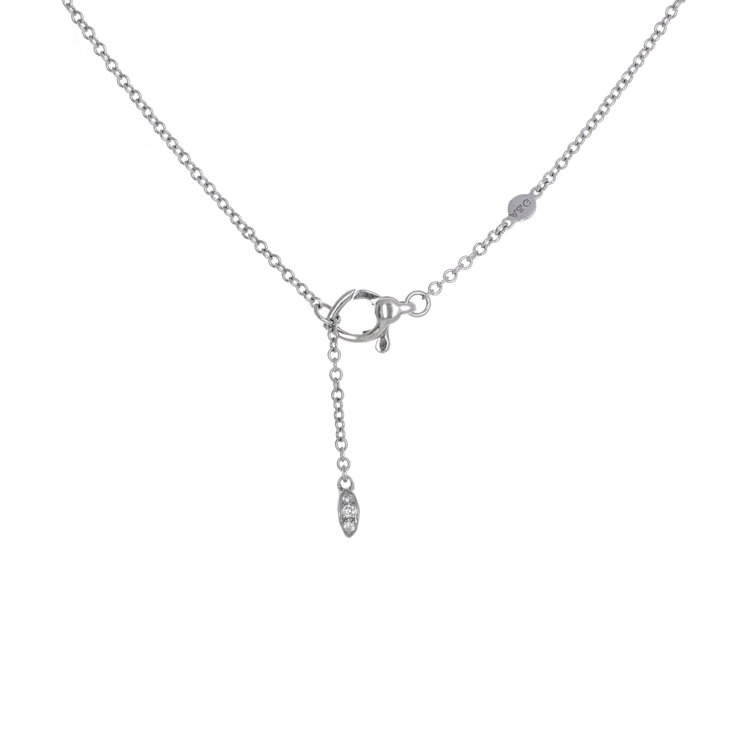 Round Cut 11 Diamond, 1.70 Carat Total Weigh Drop Necklace For Sale