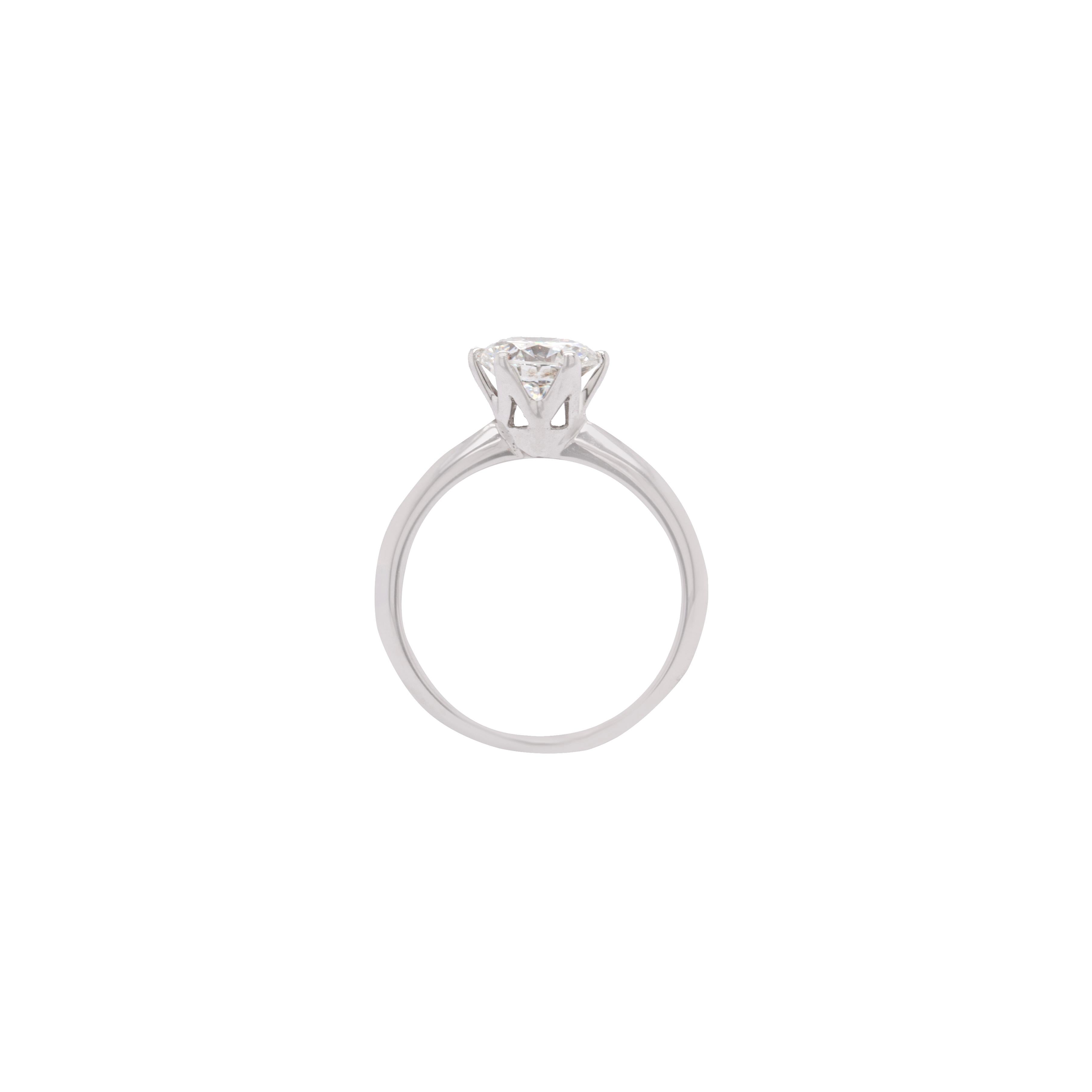 1,70 Karat Diamant Solitär-Ring aus 18 Karat Weißgold (Brillantschliff) im Angebot