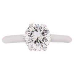 Anillo solitario de diamantes de 1,70 quilates en oro blanco de 18 quilates