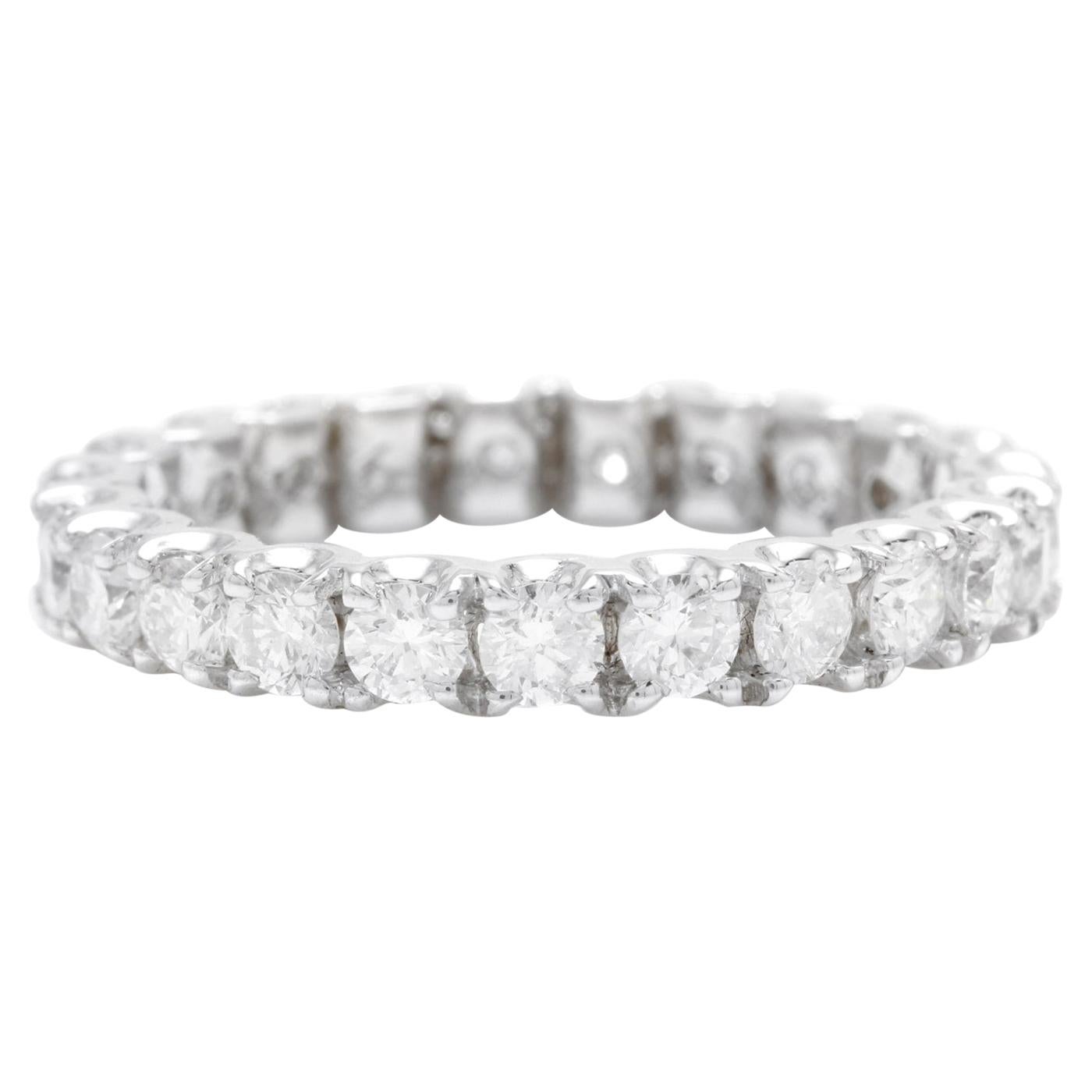 1.70 Carat Natural Diamond 14 Karat Solid White Gold Eternity Ring For Sale
