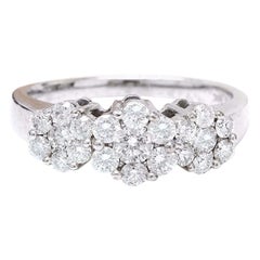 Natural Diamond 14 Karat Solid White Gold Ring