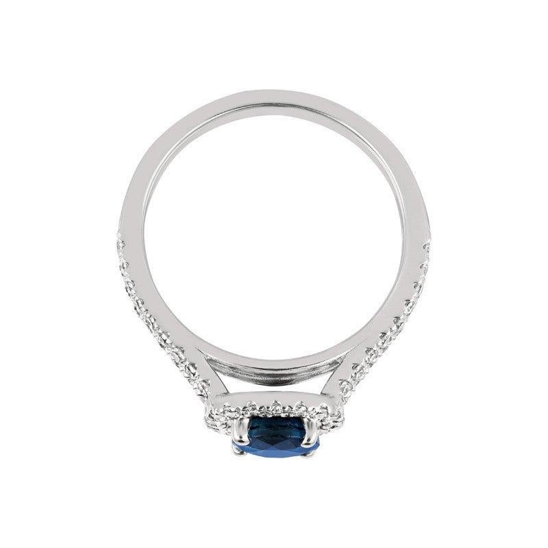 For Sale:  1.70 Carat Natural Diamond and Sapphire Ring 14 Karat White Gold 4