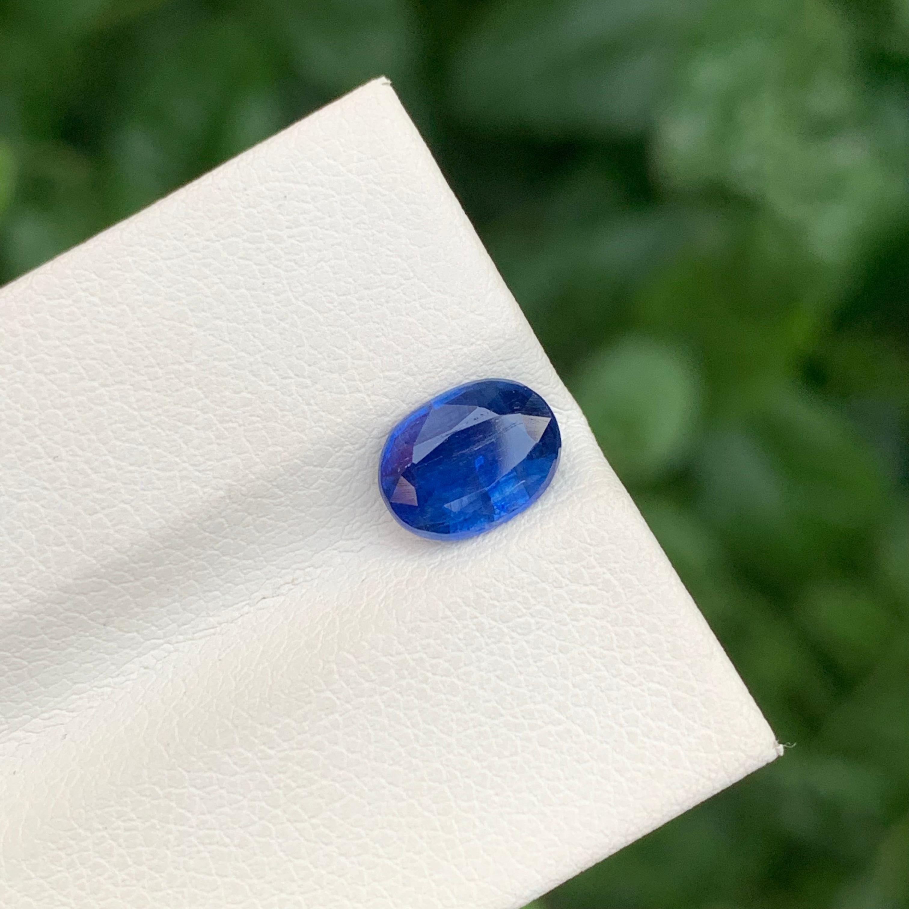 Loose Kyanite 

Weight: 1.70 Carat 
Dimension: 8.2 x 6.2 x 3.8 Mm
Colour: Deep Blue 
Origin: Afghanistan 
Shape: Oval 
Treatment: Non 

**Kyanite** is a strikingly beautiful gemstone that belongs to the silicate mineral family. It is known for its
