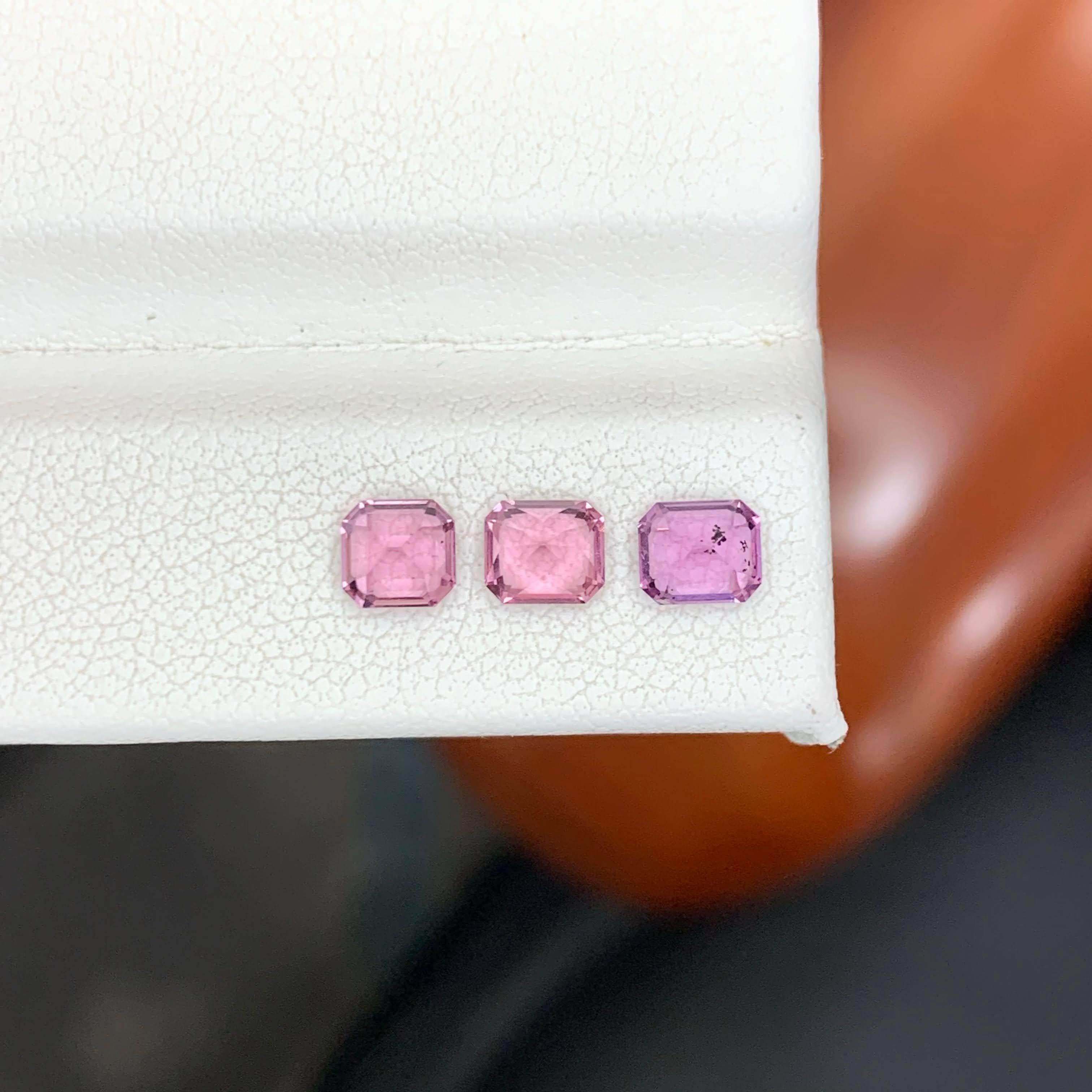 1,70 Karat Natürliche Lose 3 Stück Rosa Spinell Lot Prinzessinnenschliff aus Tadschikistan im Angebot 3