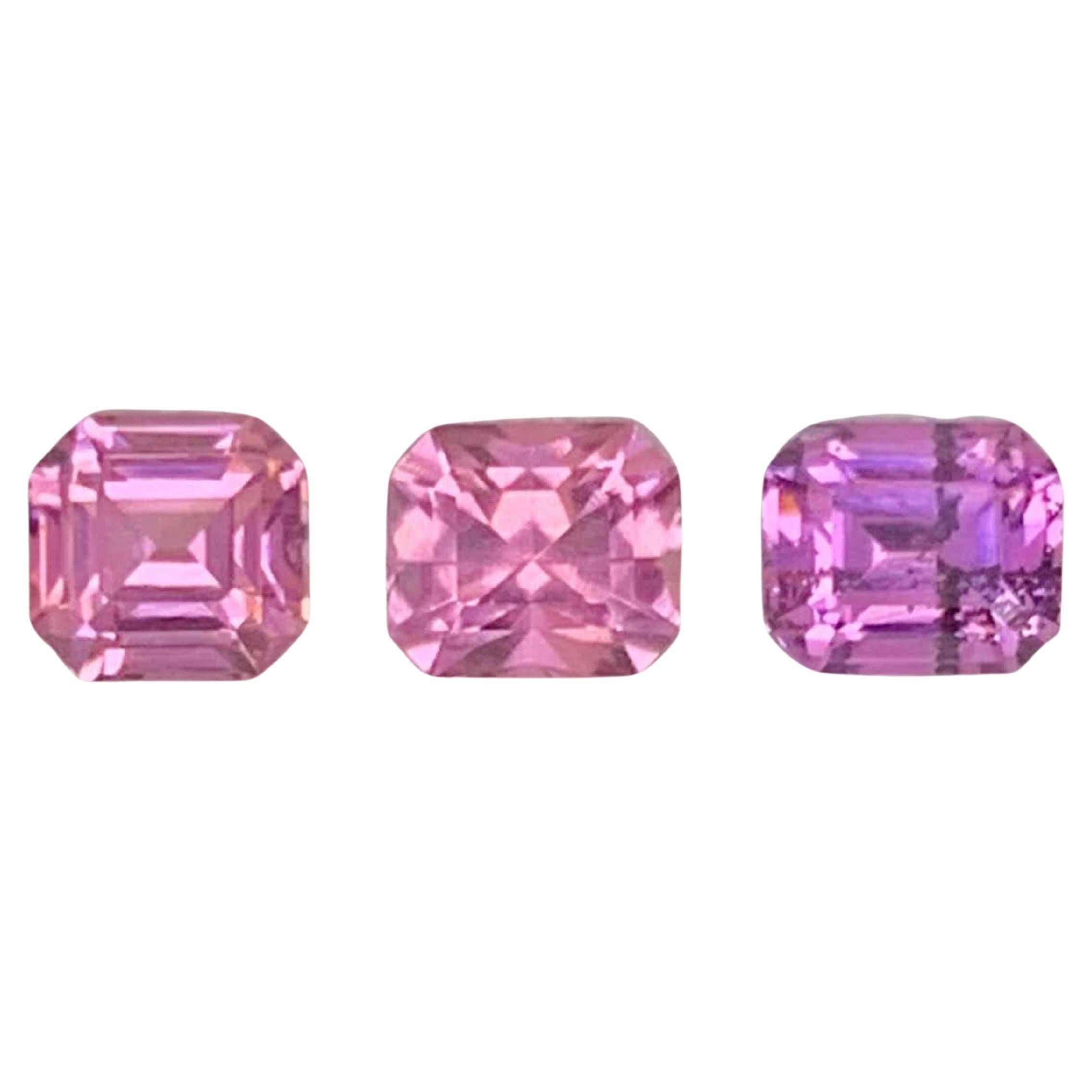 1,70 Carati Nature Sciolto 3 Pezzi Spinello Rosa Lotto Taglio Principale Dal Tagikistan