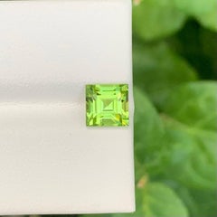 1.70 Carat Natural Loose Apple Green Peridot Baguette Cut Pakistani Gemstone