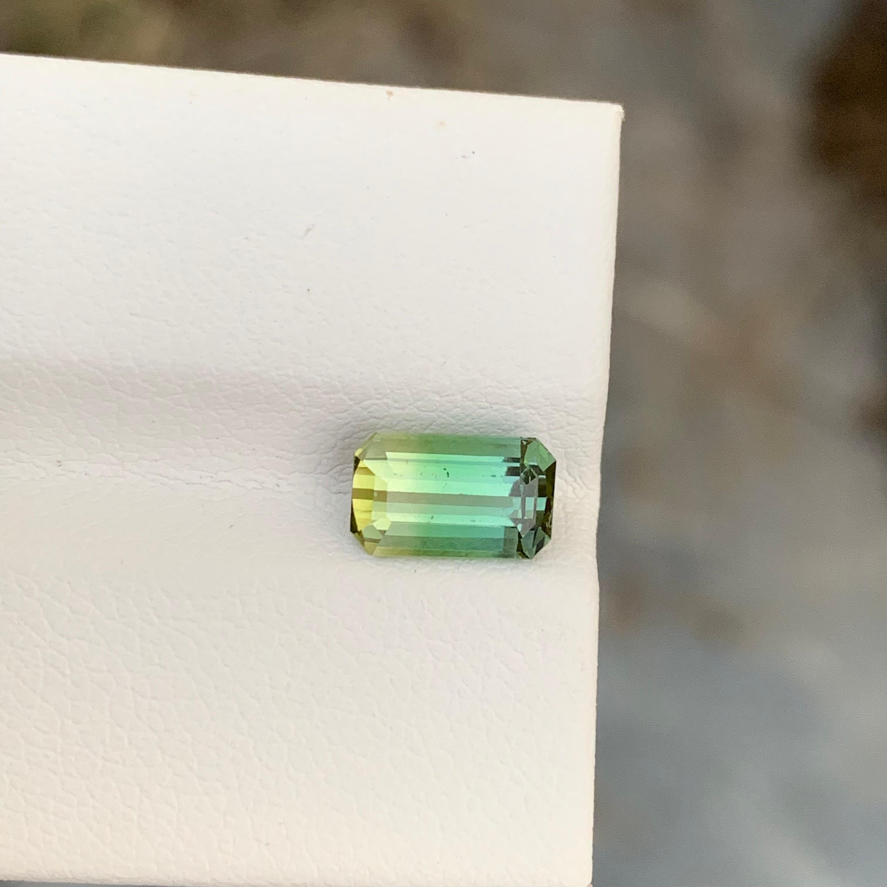 1.70 Karat natürlicher loser, mehrfarbiger Turmalin in Smaragdform für Schmuck im Angebot 4