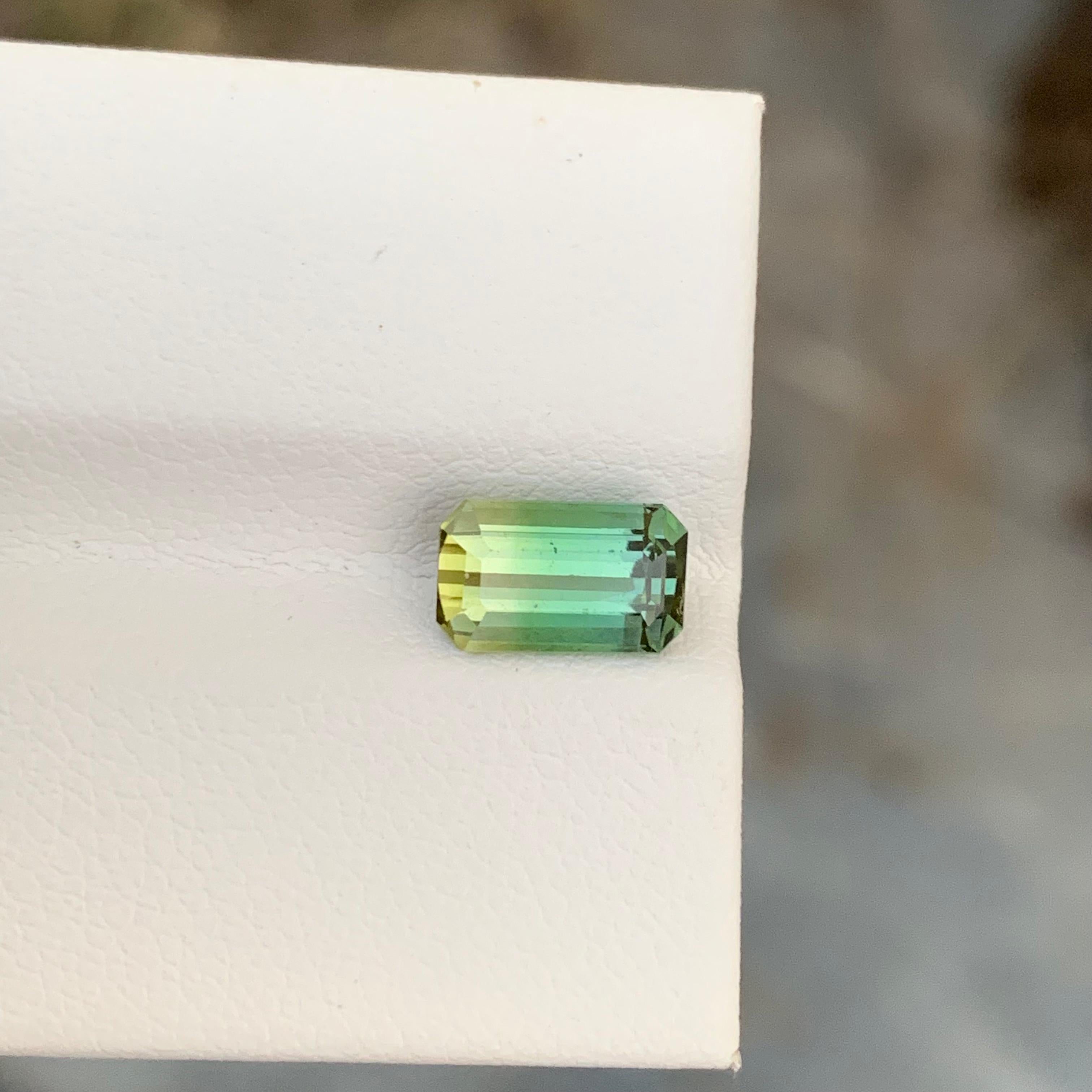 1.70 Karat natürlicher loser, mehrfarbiger Turmalin in Smaragdform für Schmuck im Angebot 5