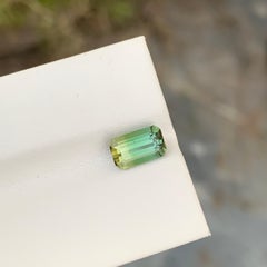 1.70 Carat Natural Loose Bi Colour Tourmaline Emerald Shape Gem For Jewellery