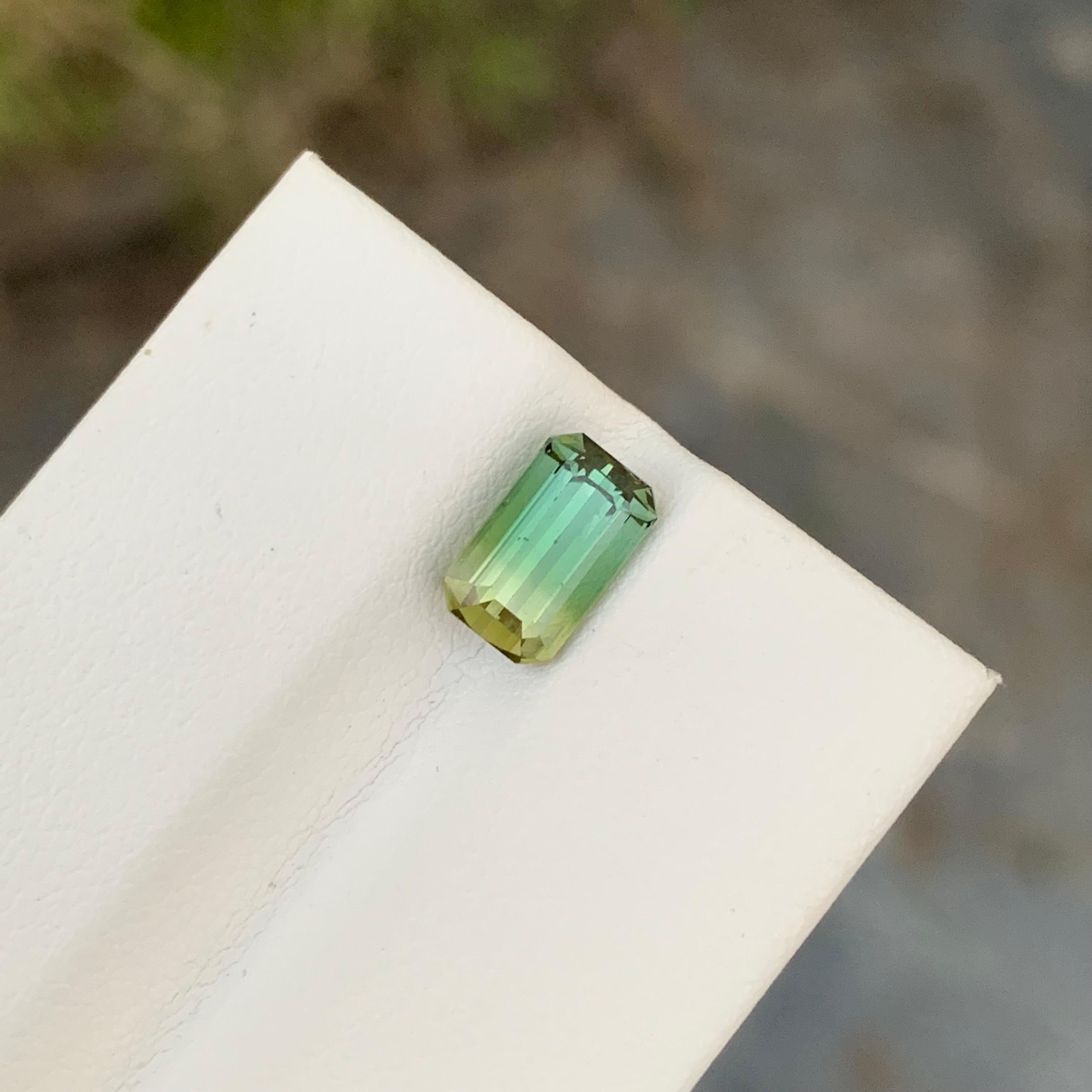 1.70 Karat natürlicher loser, mehrfarbiger Turmalin in Smaragdform für Schmuck im Zustand „Neu“ im Angebot in Peshawar, PK