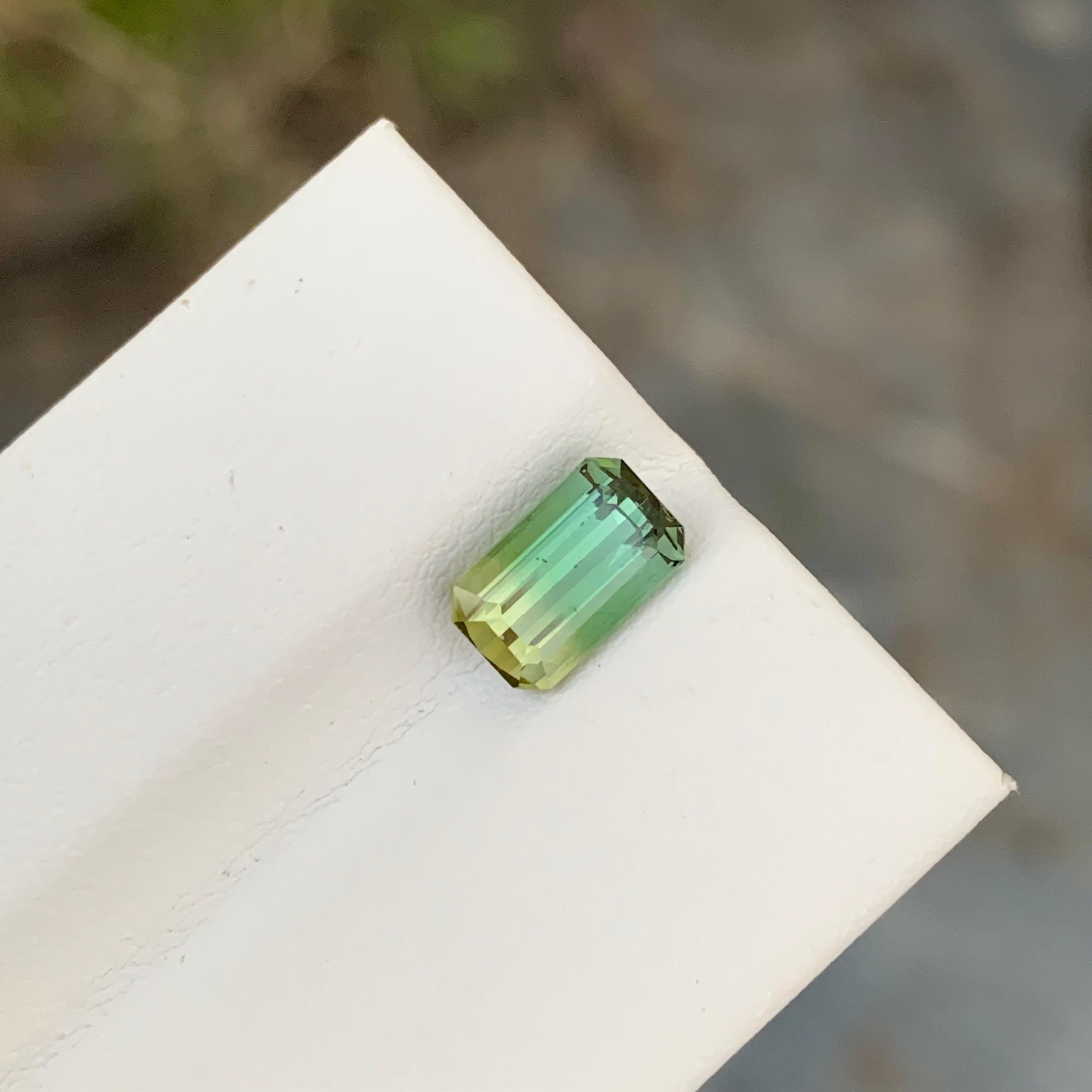 1.70 Karat natürlicher loser, mehrfarbiger Turmalin in Smaragdform für Schmuck im Angebot 2