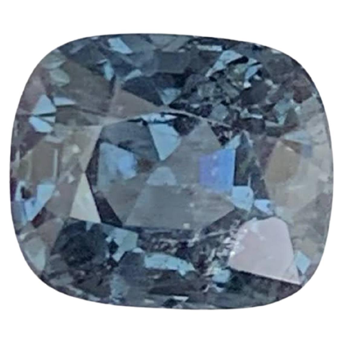 1.70 Carat Natural Loose Gray Color Burmese Spinel Cushion Cut Gemstone