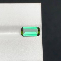 1.70 Carat Natural Loose Greenish Blue Tourmaline Emerald Cut Afghan Gemstone