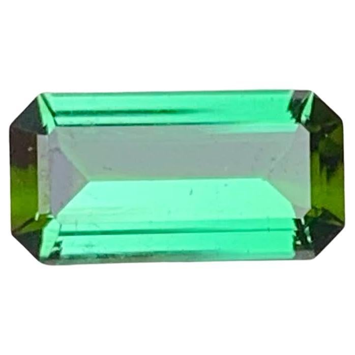 1.70 Carat Natural Loose Greenish Blue Tourmaline Emerald Cut Afghan Gemstone (Tourmaline bleue verdâtre en vrac, taille émeraude)