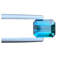 1.70 Quilates Gema Natural Suelta De Turmalina Indicolita Forma Esmeralda Para Joyería