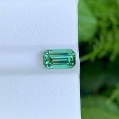 1.70 Carat Natural Loose Light Green Tourmaline Emerald Cut Afghan Gemstone