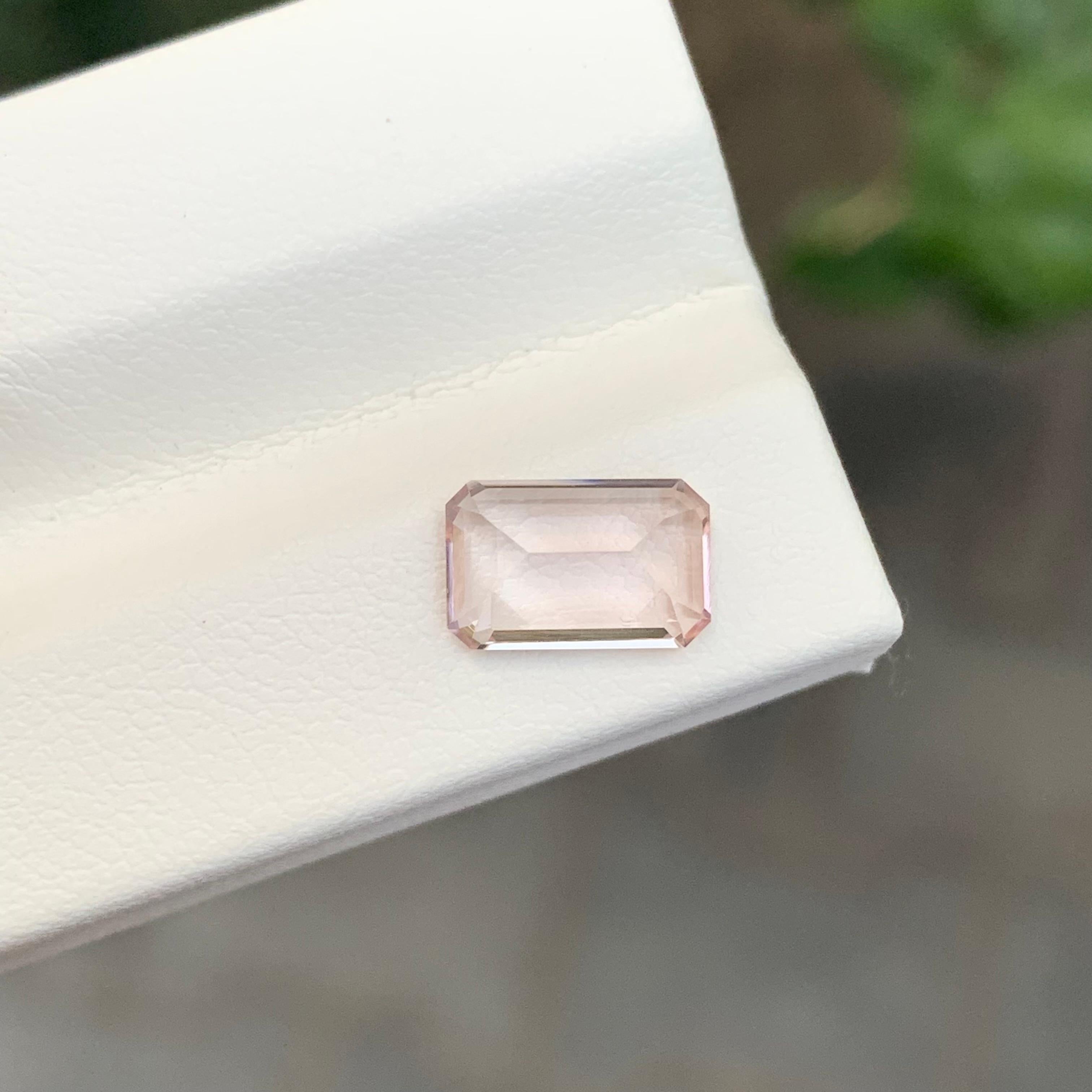 1,70 Karat Natürlicher loser hellrosa Turmalin Smaragdform Edelstein im Angebot 6